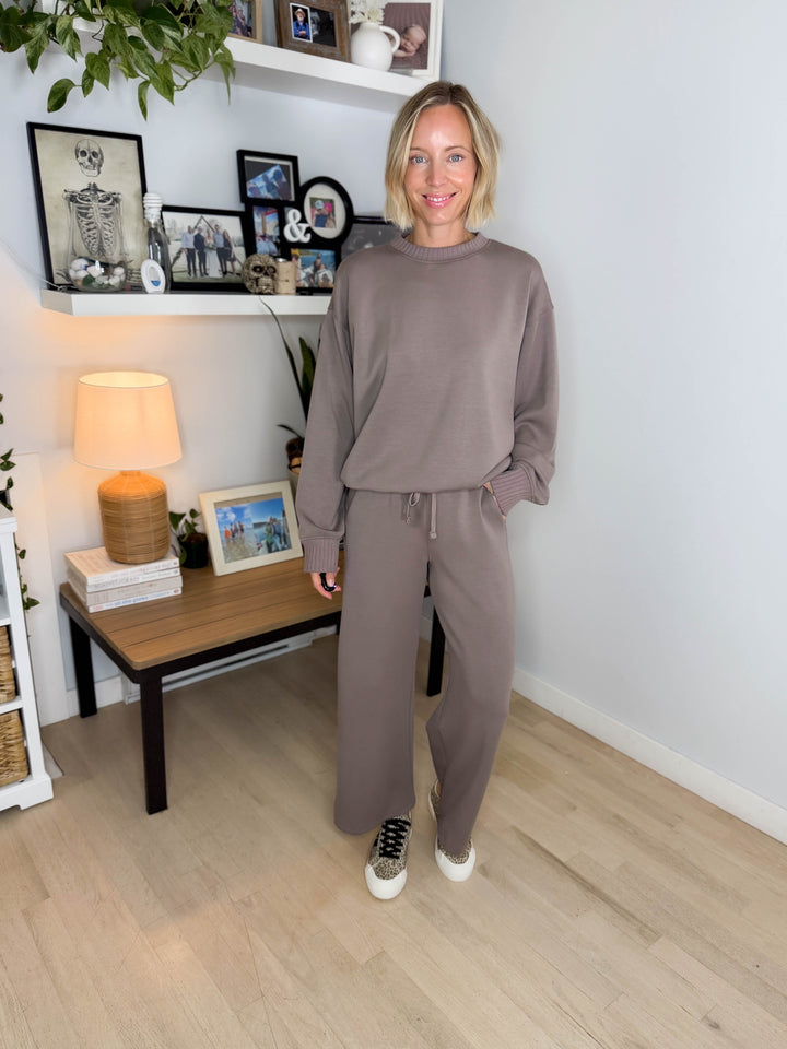 Tenlee Modal Wide Pant & Top Set- MOCHA