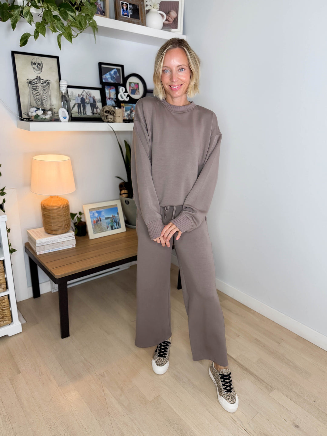 Tenlee Modal Wide Pant & Top Set- MOCHA