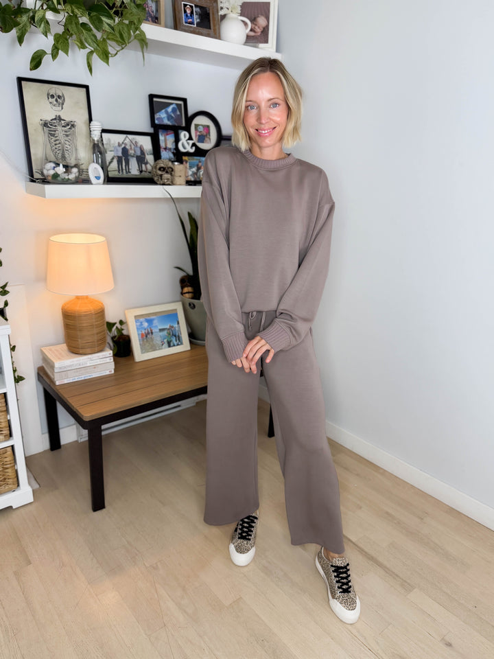 Tenlee Modal Wide Pant & Top Set- MOCHA