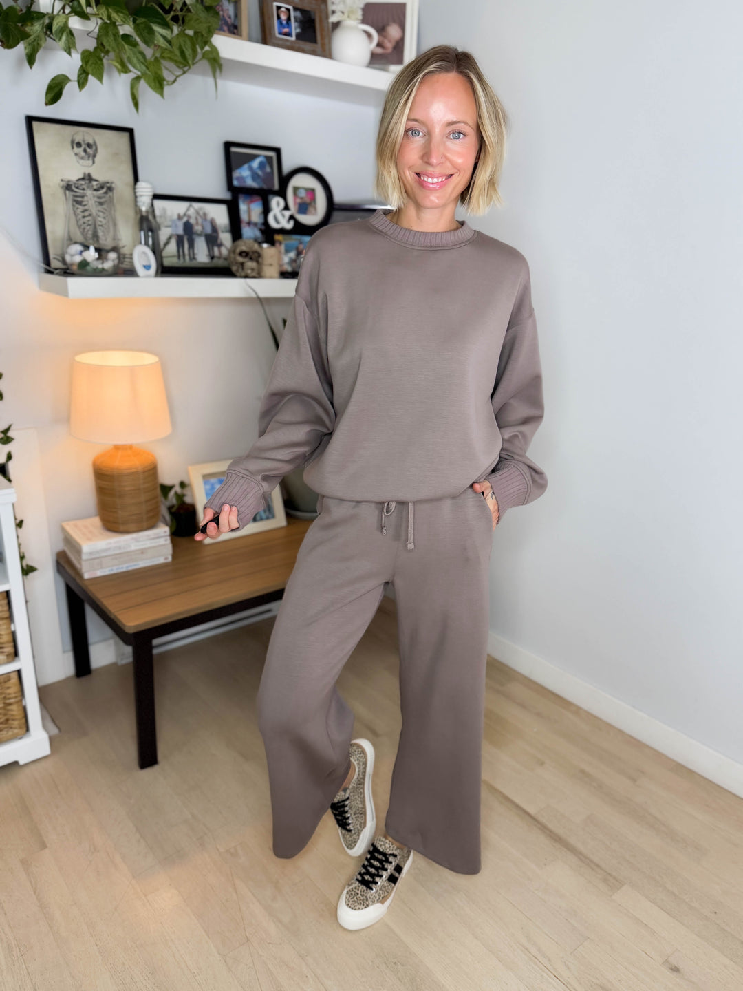 Tenlee Modal Wide Pant & Top Set- MOCHA
