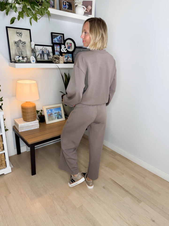 Tenlee Modal Wide Pant & Top Set- MOCHA