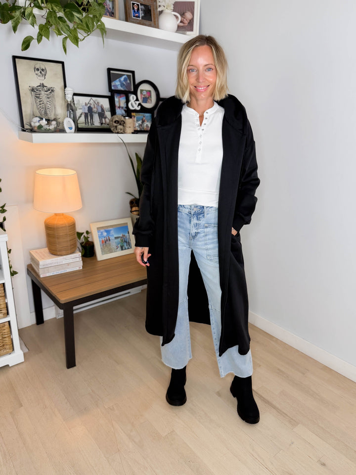Oslo Hooded Cardigan- BLACK
