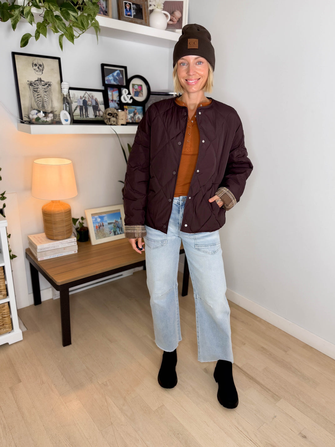 Thea Cuffed Puffer Jacket- MOCHA