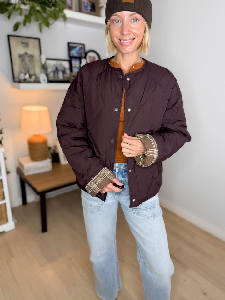Thea Cuffed Puffer Jacket- MOCHA