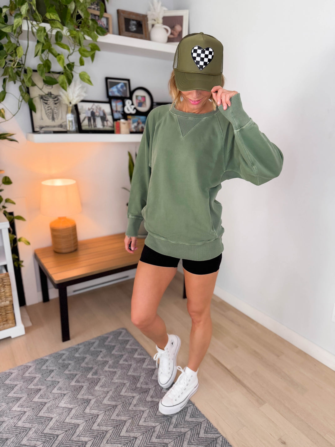 Juliet Washed Tunic Sweatshirt LIGHT OLIVE