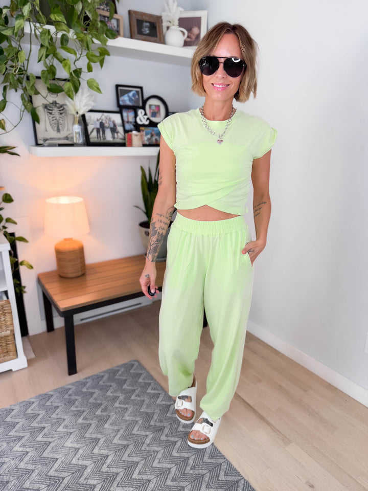 Mari Stretch Cotton Crossover Set- MINT