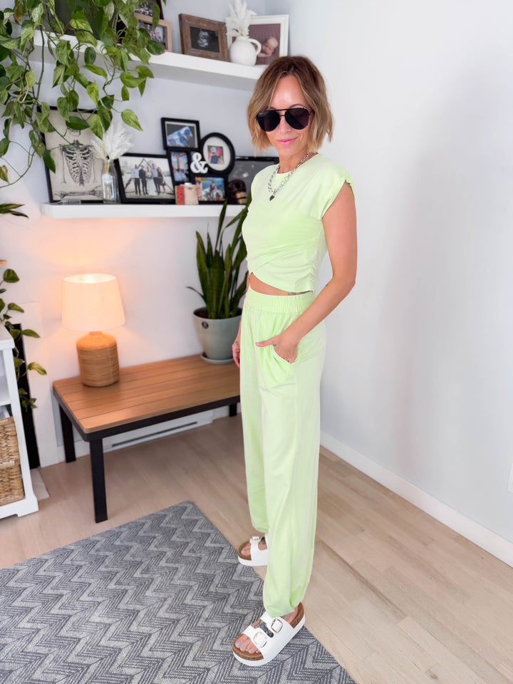 Mari Stretch Cotton Crossover Set- MINT