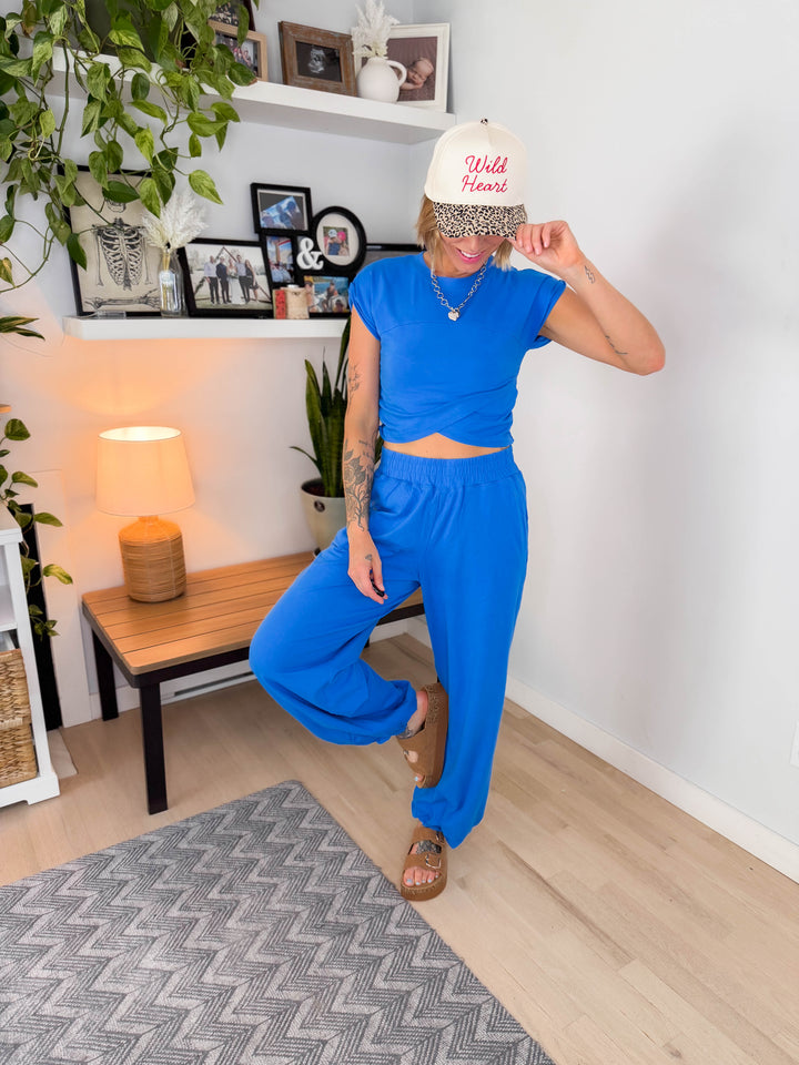 Mari Stretch Cotton Crossover Set- OCEAN BLUE