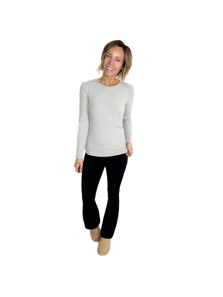 Indie Ribbed Long Sleeve- HEATHER GREY
