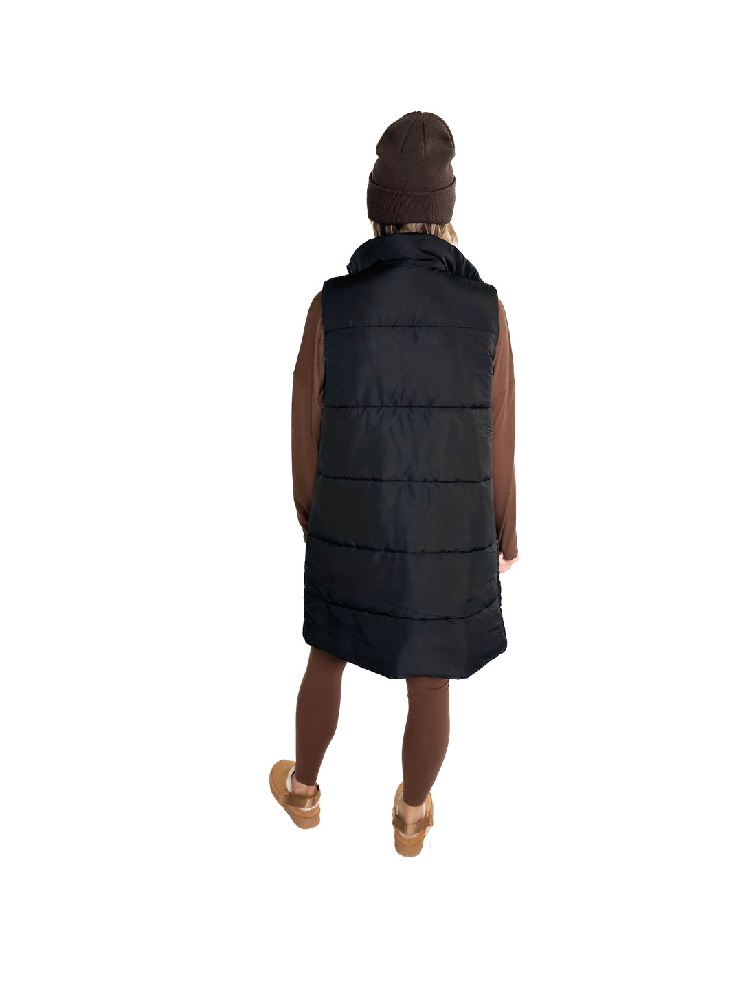 Remington Longline Puffer Vest- BLACK