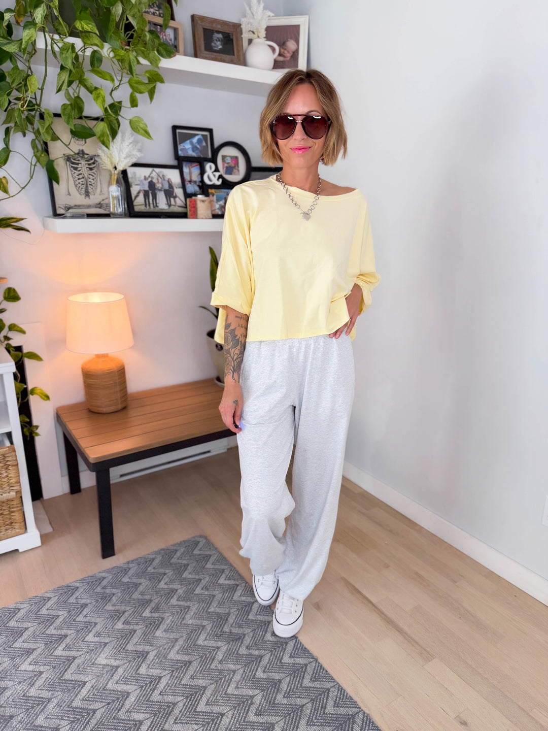 Cape Cod Stretch Cotton Boxy Tee- LEMONILLA