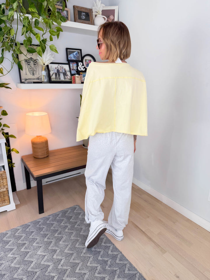 Cape Cod Stretch Cotton Boxy Tee- LEMONILLA
