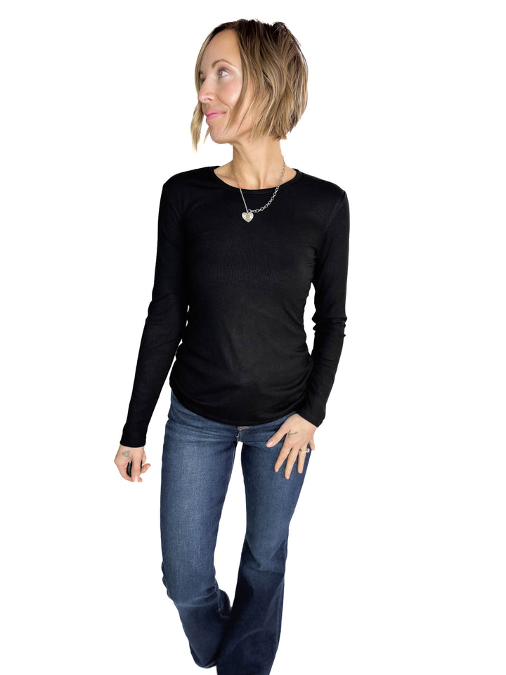Indie Ribbed Long Sleeve- BLACK