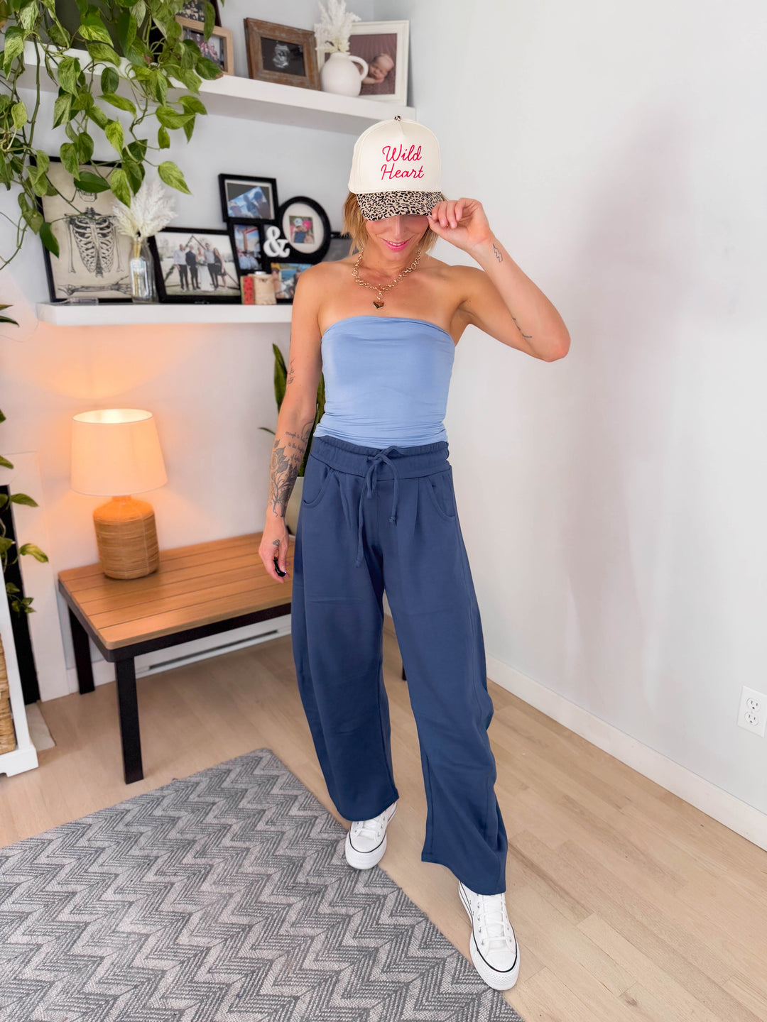 Moonlit Basic Jersey Bandeau- DENIM BLUE