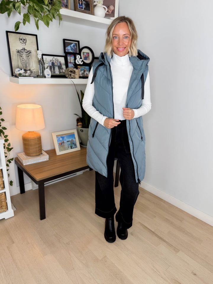 ONLY Skylar Hooded Vest- STORMY WEATHER