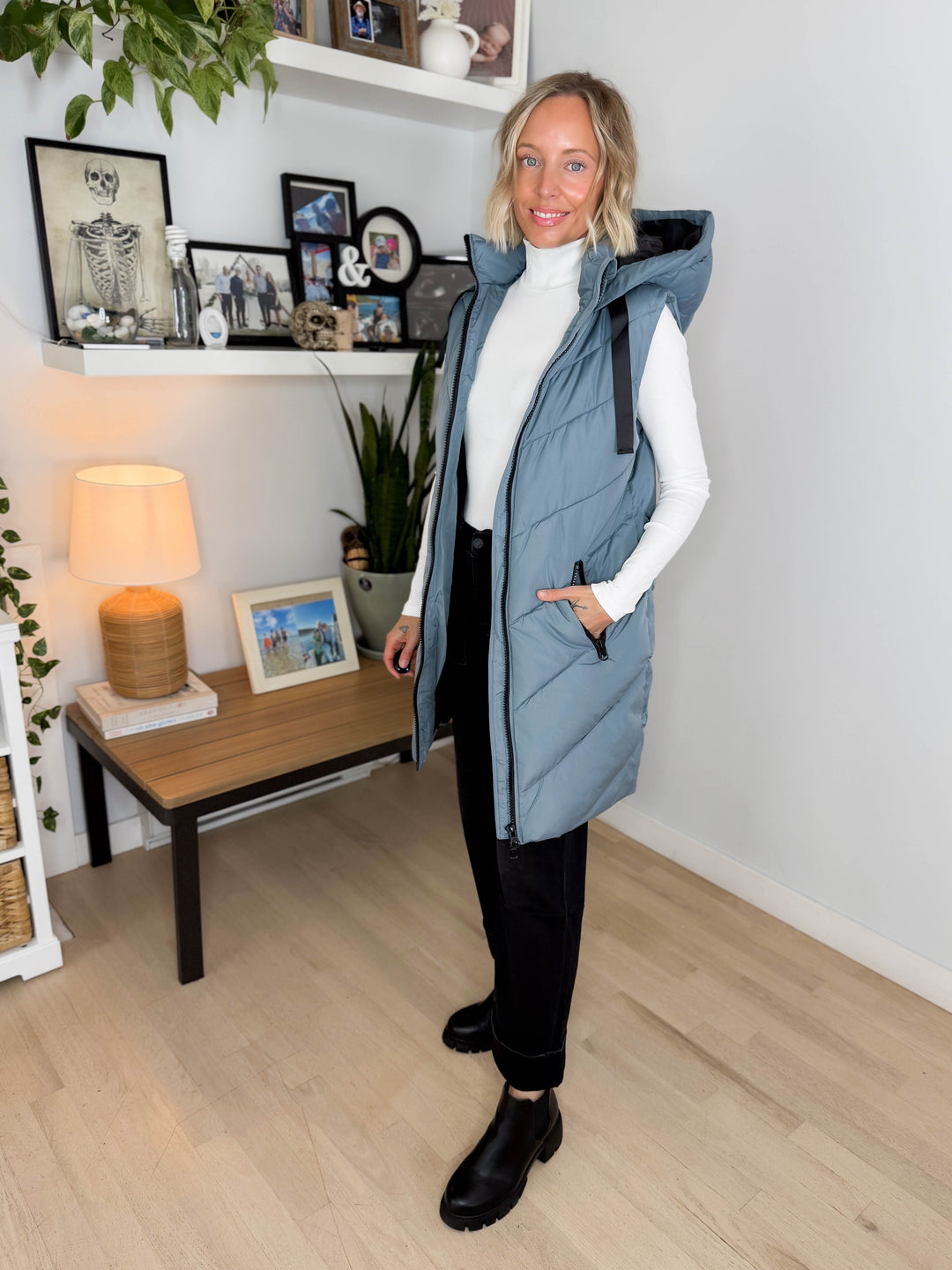 ONLY Skylar Hooded Vest- STORMY WEATHER