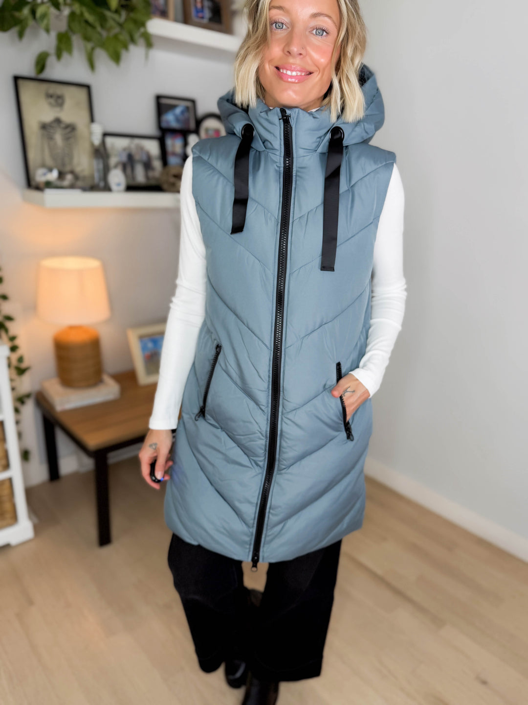 ONLY Skylar Hooded Vest- STORMY WEATHER