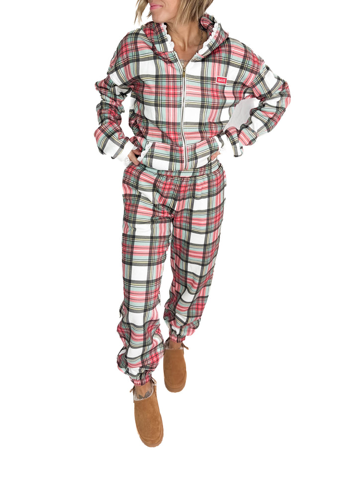 AMPERSAND AVE Comfort Zone Joggers- CHRISTMAS PLAID