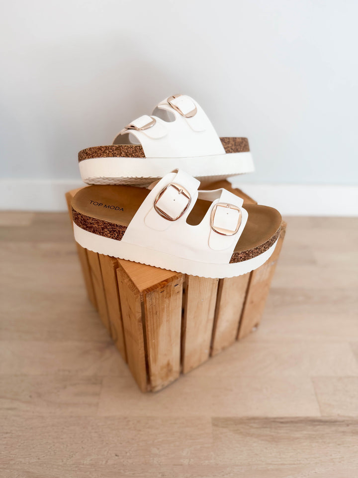 Avril Platform Sandal- WHITE