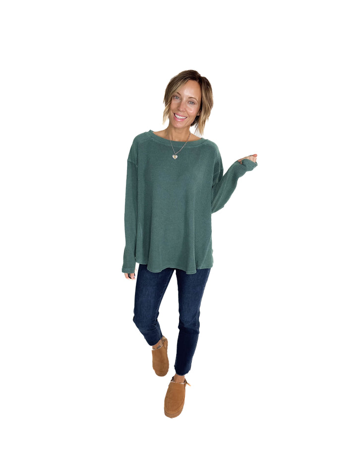 Lenni Waffle High Low Top- MIDNIGHT GREEN