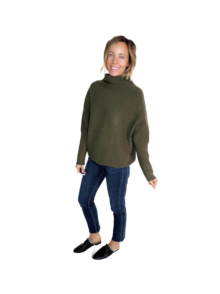 Maren Dolman Sweater- DARK OLIVE