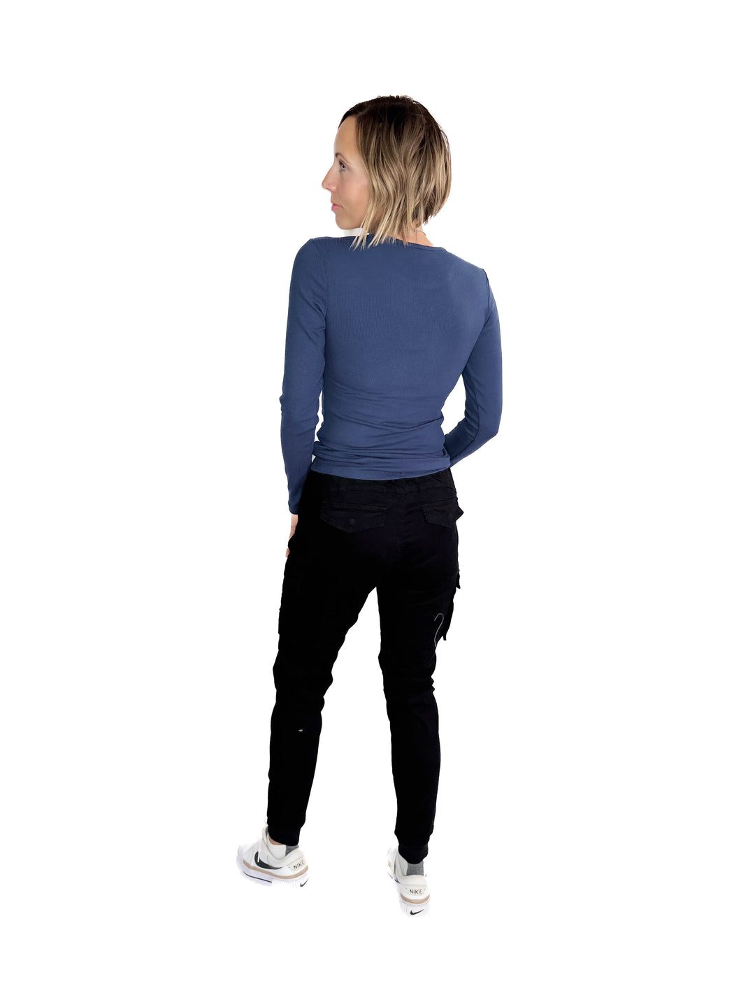 Indie Ribbed Long Sleeve- DENIM