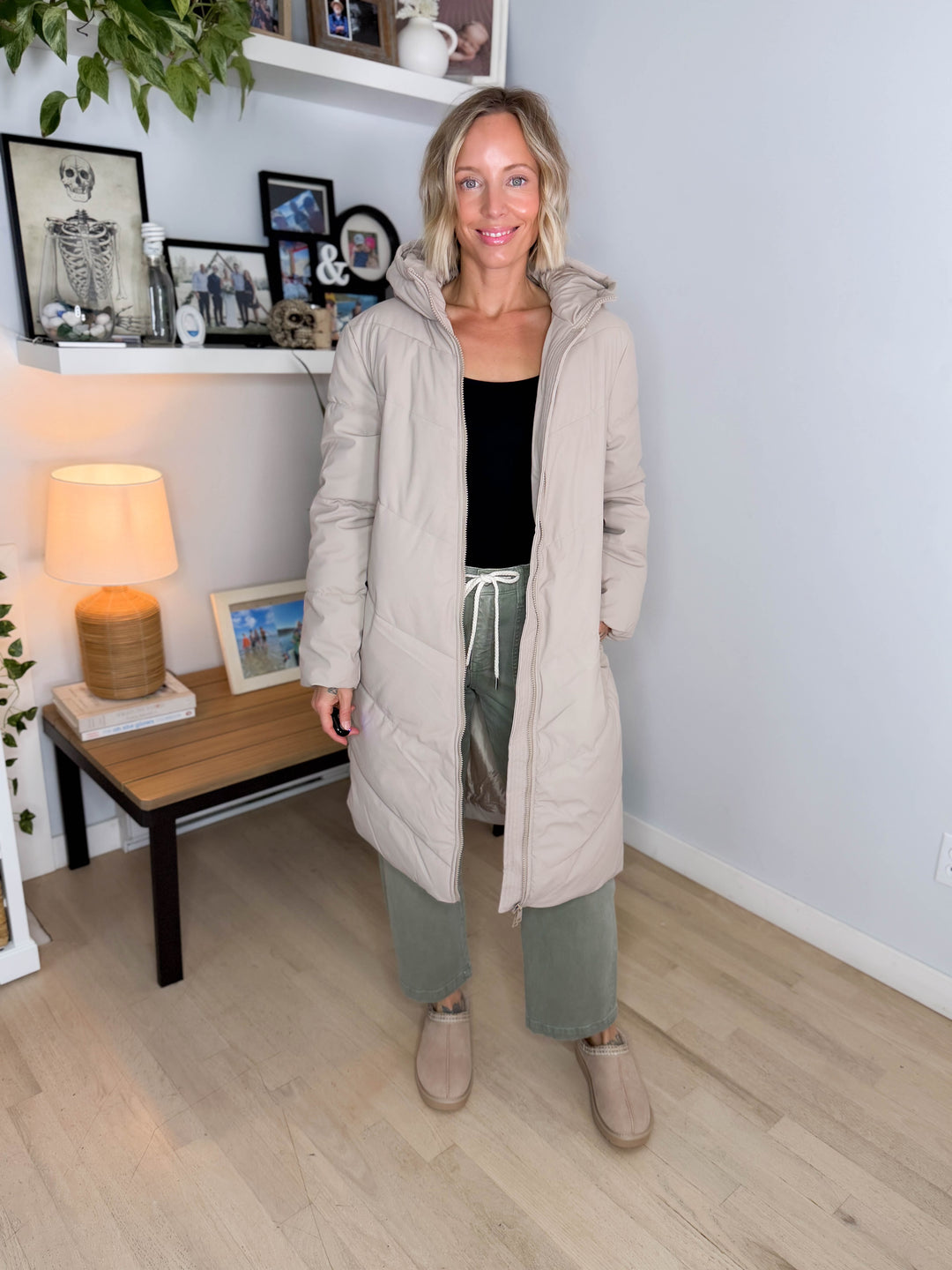 ONLY Rikka Water Repellant Puffer Coat- COOL TAUPE