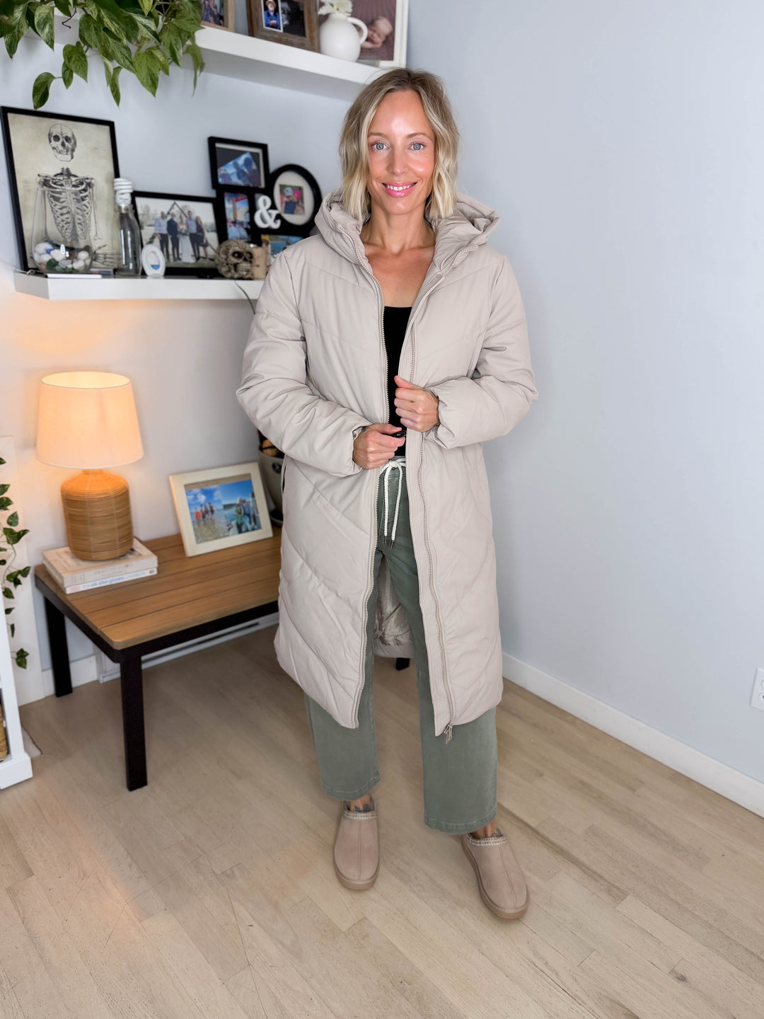 ONLY Rikka Water Repellant Puffer Coat- COOL TAUPE