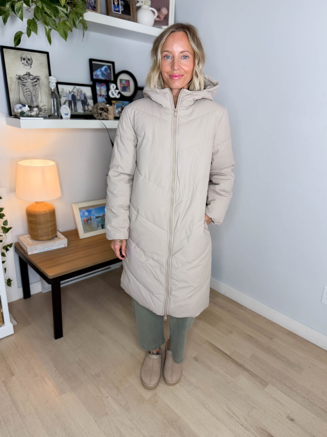 ONLY Rikka Water Repellant Puffer Coat- COOL TAUPE