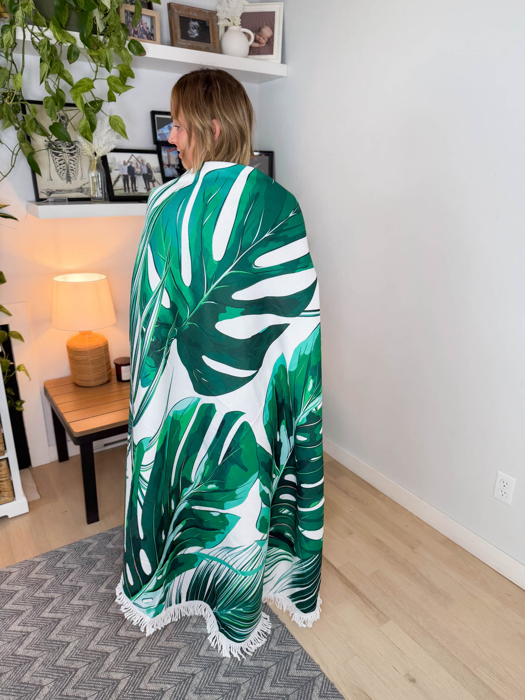 Beach Towel- GREEN PALM TROPICS