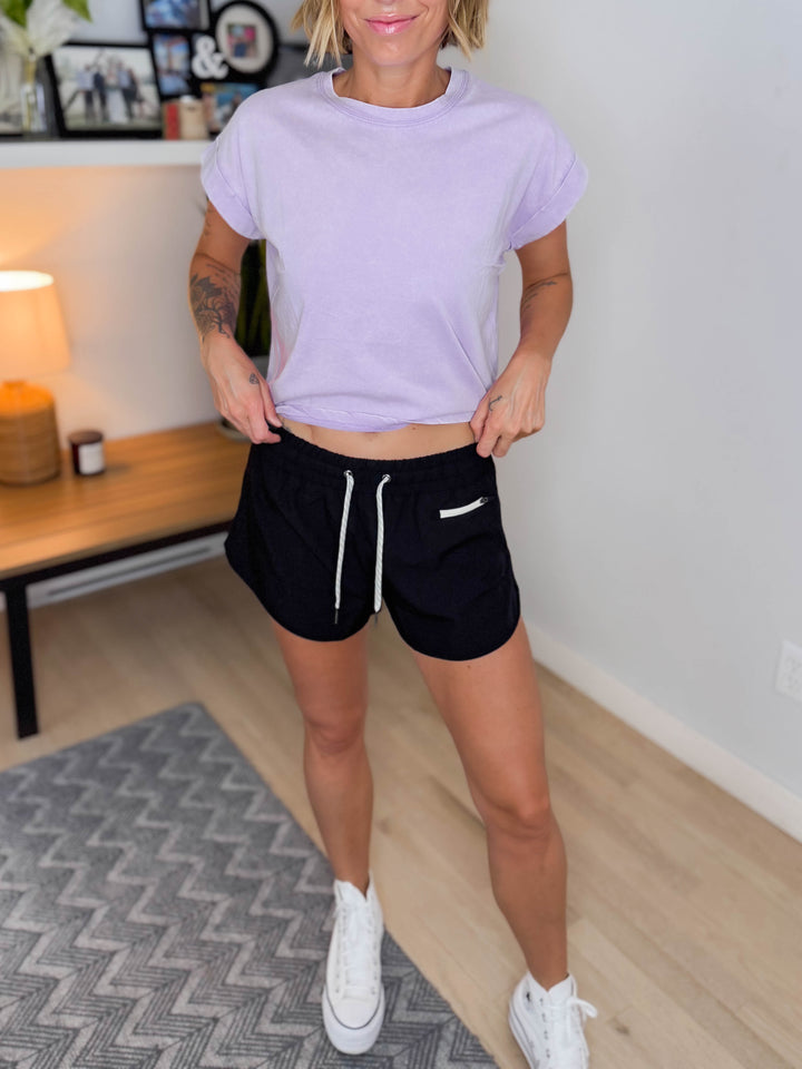 Macie Lined Active Shorts- BLACK