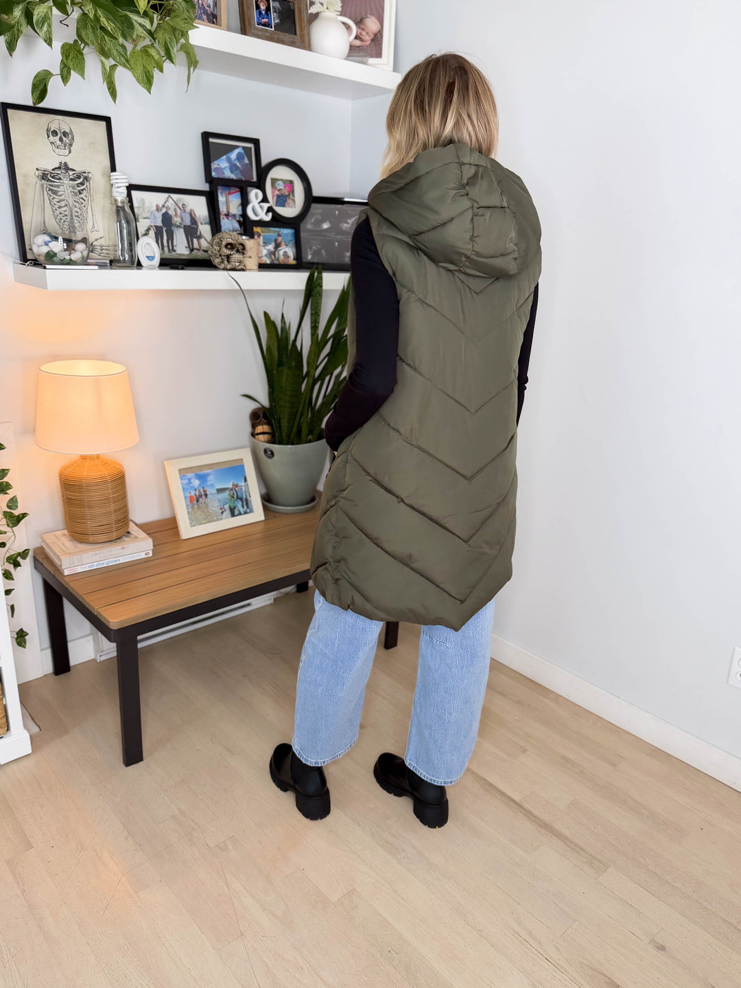 ONLY Skylar Hooded Vest- FOREST NIGHT