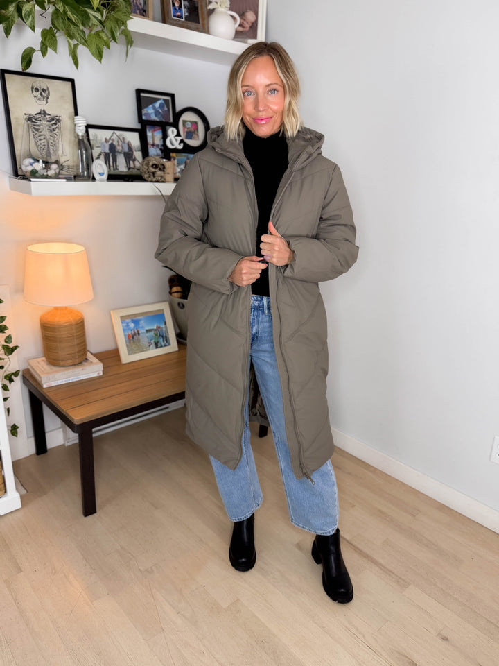 ONLY Rikka Water Repellant Puffer Coat- OLIVE TAUPE