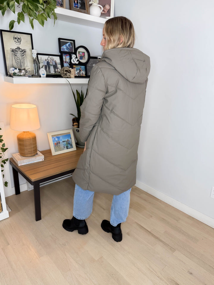 ONLY Rikka Water Repellant Puffer Coat- OLIVE TAUPE