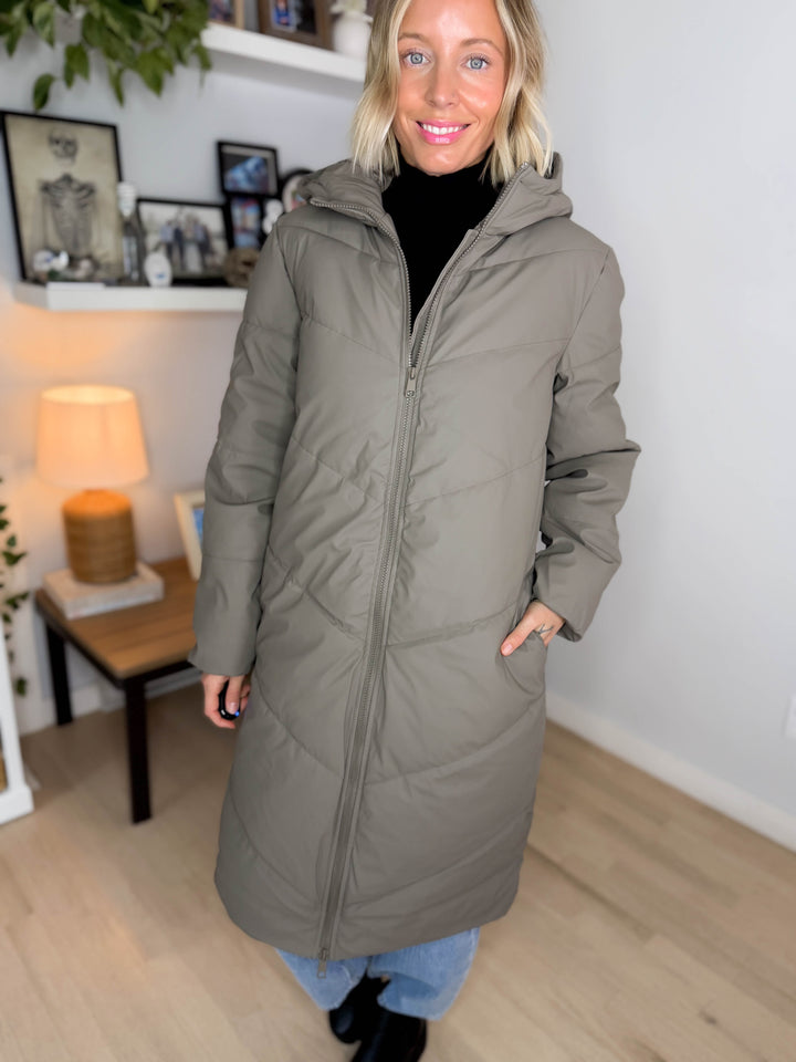 ONLY Rikka Water Repellant Puffer Coat- OLIVE TAUPE