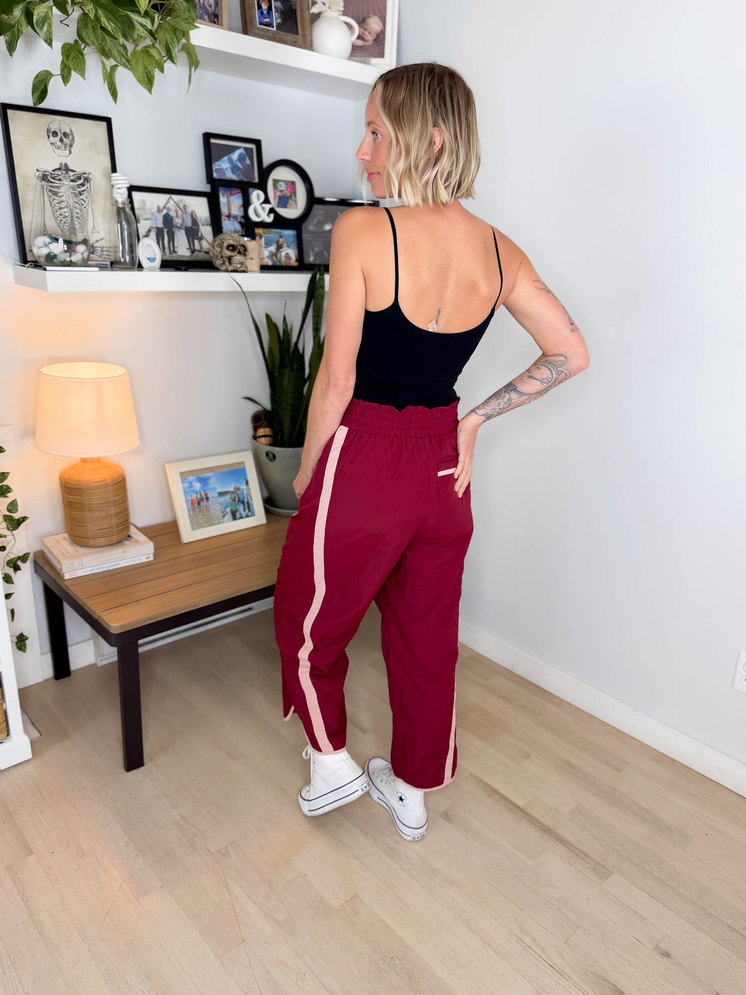 Ronda Windbreaker Barrel Jogger- MAROON