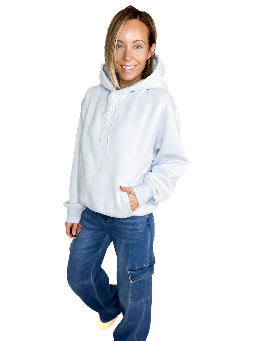 MONO B Calla Cloud Hoodie- PALE BLUE