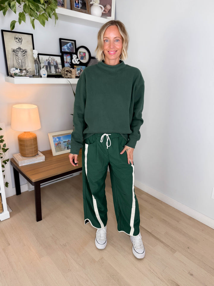 Kara Mock Neck Sweatshirt- HUNTER