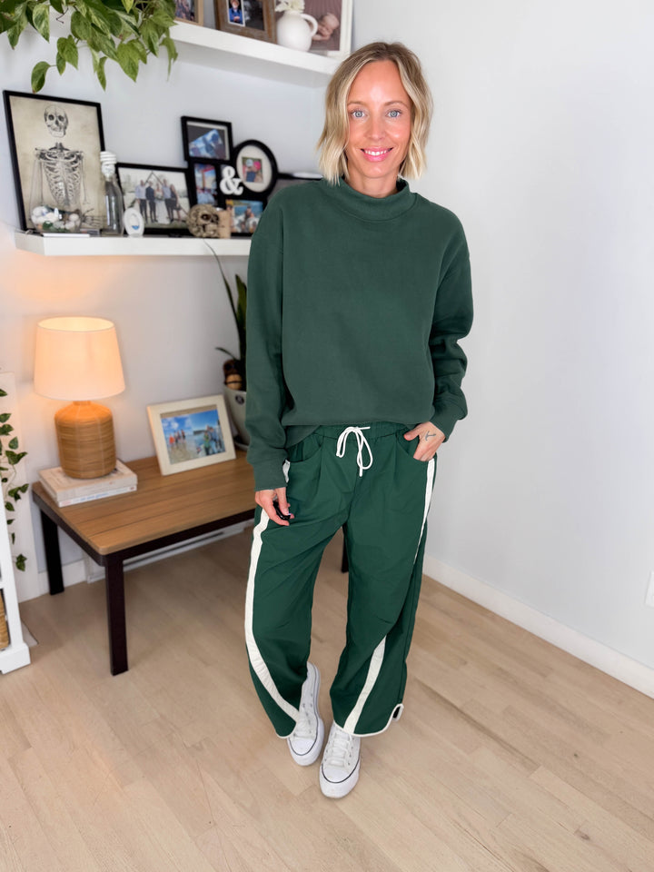Kara Mock Neck Sweatshirt- HUNTER