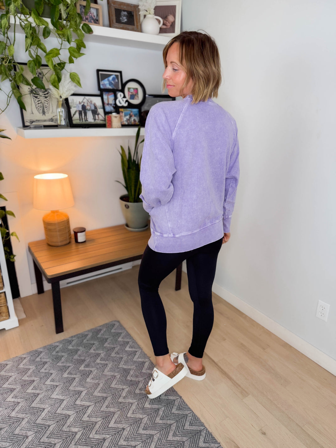 Jane Washed Tunic Pullover- VIOLET