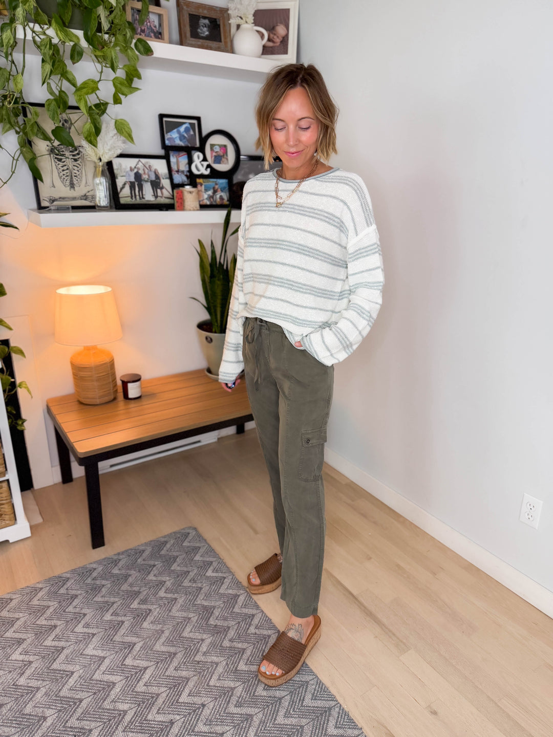 Sail Away Textured Sweater- DUSTY BLUE