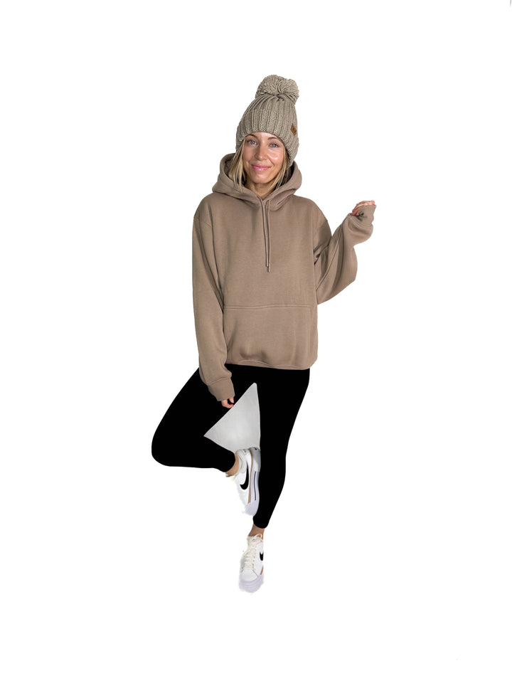 MONO B Calla Cloud Hoodie- CREAMY TAUPE