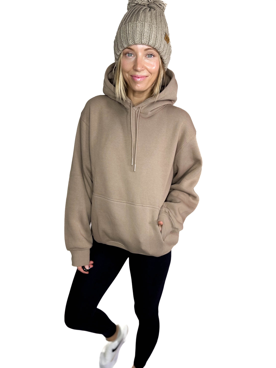 MONO B Calla Cloud Hoodie- CREAMY TAUPE
