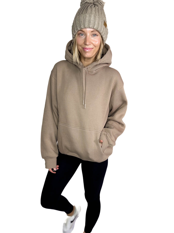 MONO B Calla Cloud Hoodie- CREAMY TAUPE