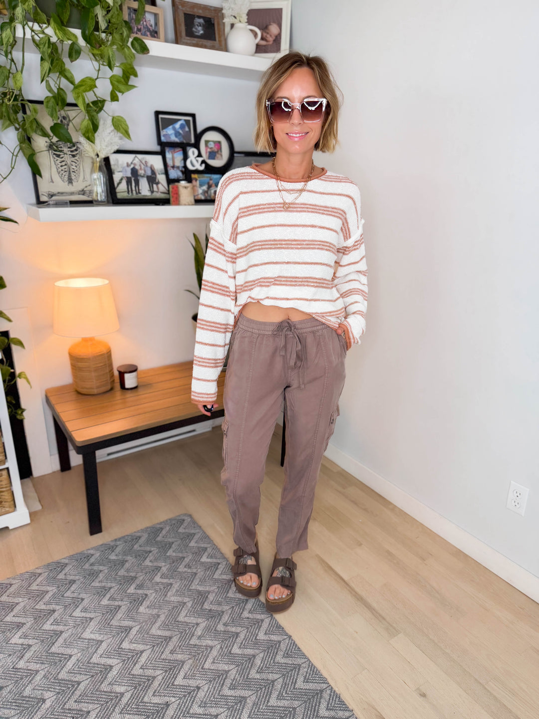 Normad Drawstring Cargo Jogger- COCOA BROWN