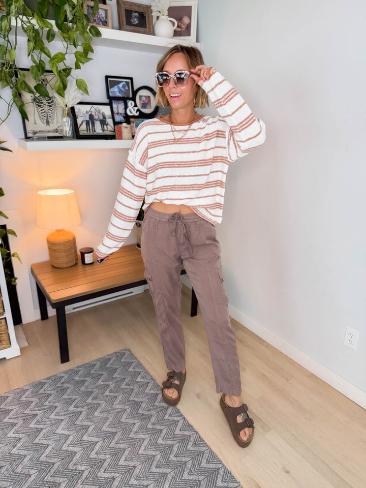 Normad Drawstring Cargo Jogger- COCOA BROWN