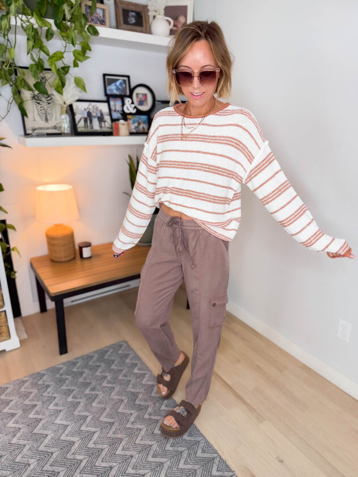 Normad Drawstring Cargo Jogger- COCOA BROWN