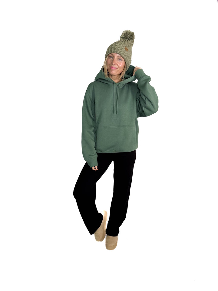 MONO B Calla Cloud Hoodie- ELDERGREEN