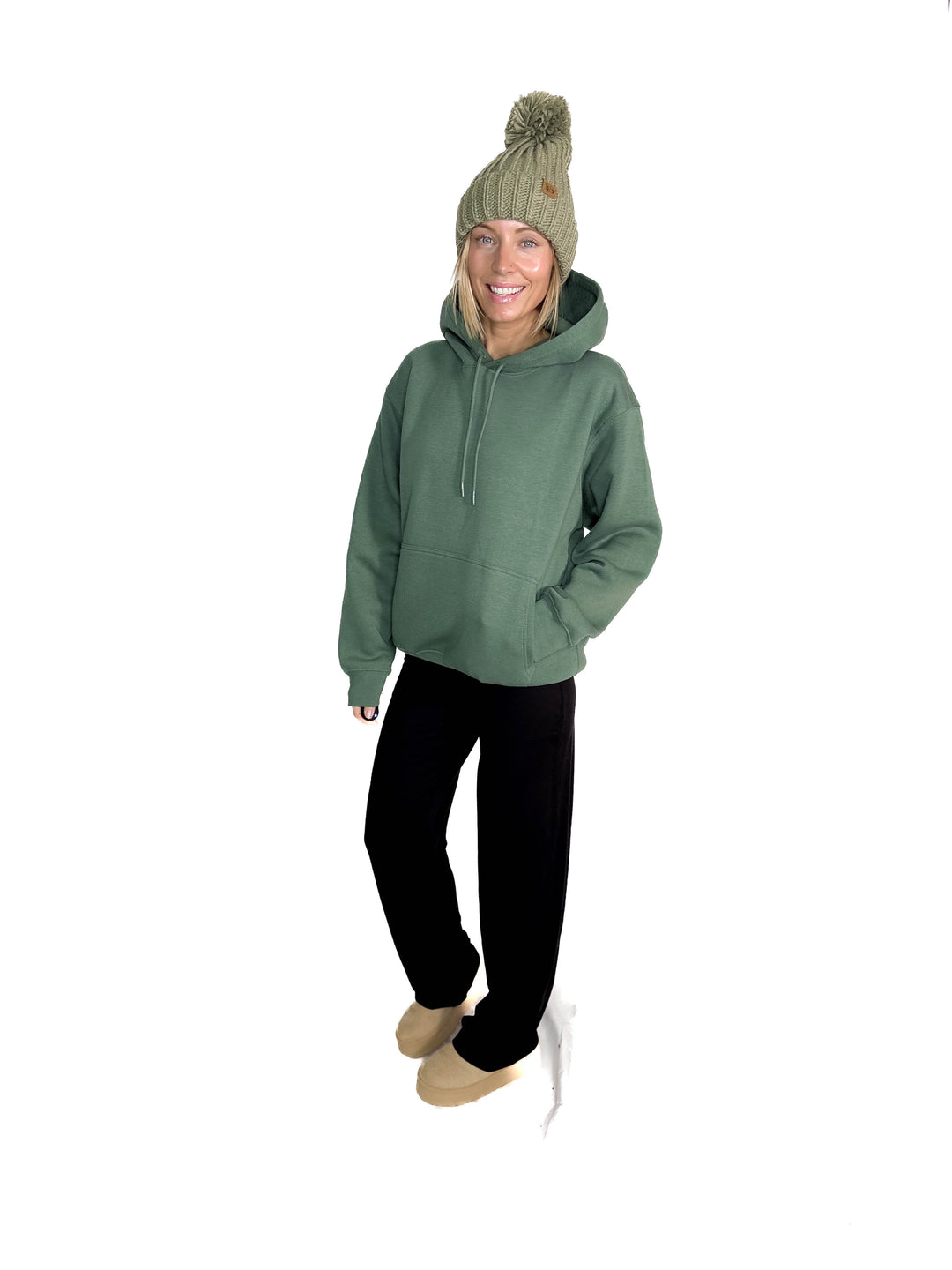 MONO B Calla Cloud Hoodie- ELDERGREEN