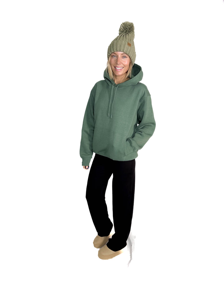 MONO B Calla Cloud Hoodie- ELDERGREEN